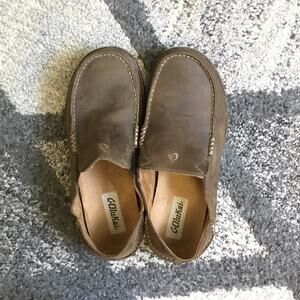 OluKai Brown Leather Loafers